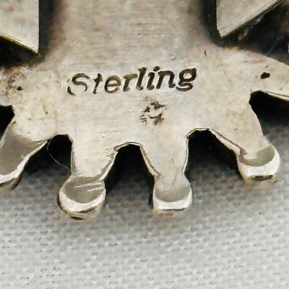 Zuni Sterling Silver & Turquoise Petit Point Ring - Size 7 - Picture 8 of 8